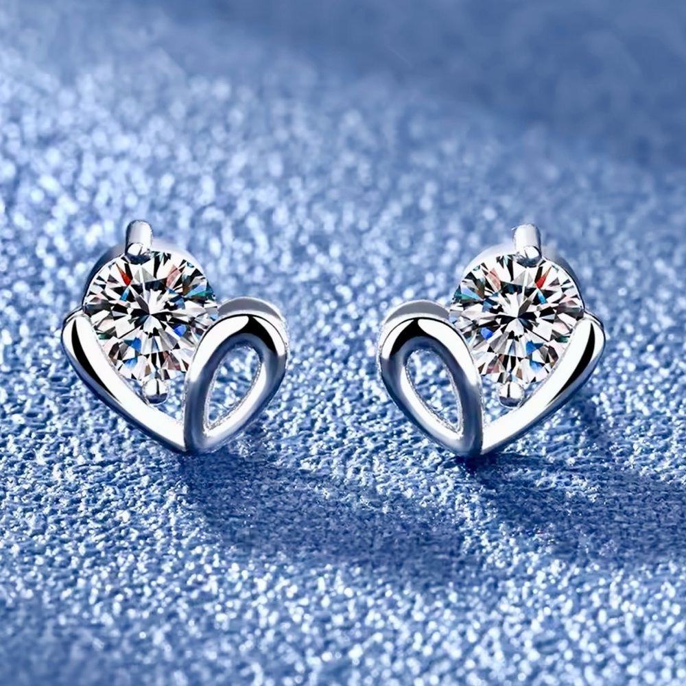 925 Sterling Silver Tiny Crystal CZ Stud Earrings